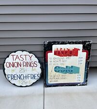 Antique Large Original Grocery Store Deli Restaurant Advertising Signs Display picture