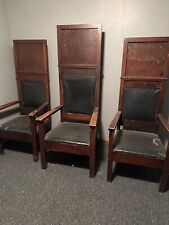 Set of 3 Vintage Masonic Throne Chairs picture