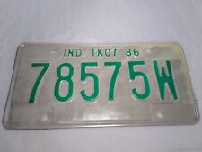Vintage 1986 Indiana Truck License Plate 78575W picture