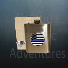 Thin Blue Line Flask for for Police, Law Enforcement and Sheriff flask picture