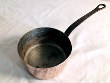 Small Copper Sauce Pan With Cast Iron Handle D 6.5