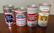 3  Different 7oz  AND 1 8 OZ Vintage Bottom Opened Empty Beer Cans picture