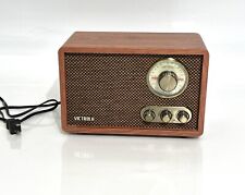 Victrola Retro Wood Rotary Bluetooth AM/FM Tuning Dial Radio w Built-in Speakers picture