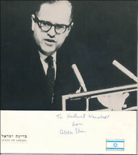 ABBA EBAN - INSCRIBED PHOTOGRAPH MOUNT SIGNED picture