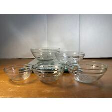 Vintage MCM Set of Five Small Nesting Glass Embossed Bowls picture