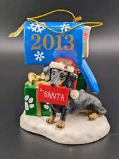 Danbury Mint Dachshund Ornament Dog With Letter To Santa Mailbox 2013 picture