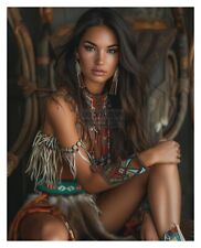 GORGEOUS YOUNG SEXY NATIVE AMERICAN LADY 8X10 FANTASY PHOTO picture