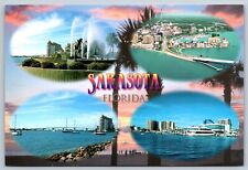 Postcard Sarasota Florida FL Bay Front Island Park Ringling Causeway Bridge 4x6 picture