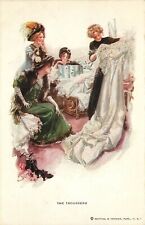 A/S Harrison Fisher Postcard 187. The Wedding Trousseau, Ladies Look at Clothes picture