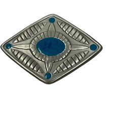 Guidance Belt Buckle Life and Sacred Spirits Collection Silver Tone Blue Enamel picture