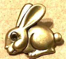 Adorable Gold Color Metal BUNNY RABBIT Realistic Button 3/4” Big Eye Ears picture