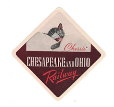 Vintage Chessie Chesapeake and Ohio Railway Luggage Label  picture