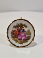 Vintage Goudeville Limoges Fragonard Courting Couple Plate With Stand 1.75