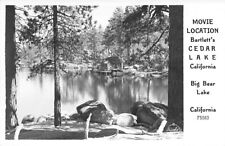 Movie Location, Bartlett's Cedar Lake, Big Bear Lake, Cal., RPPC picture