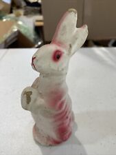 Antique Vintage Easter Paper Mache Bunny Candy Container 6” Easter Pulp Rabbit picture