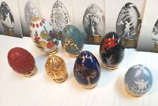 Lot Of 7 Franklin Mint Collector’s Treasury Eggs With Ring Stands And Cards picture