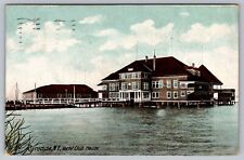 Postcard Yacht Club House Waterfront View Syracuse New York NY picture