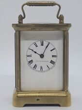 1907 WATERBURY Repeater Brass & Beveled Glass Time & Strike Carriage Alarm Clock picture