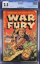 WAR FURY #1, VIOLENT FLAMETHROWER DON HECK COVER, HEAD USED HORRIFIC #3, CGC 2.5 picture