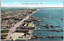 North Beach Corpus Christi Texas TX Panorama of Piers & Hotel Buildings Postcard picture