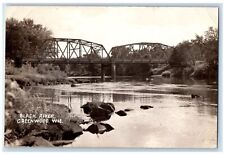 c1940's Black River Bridge Greenwood Wisconsin WI RPPC Photo Vintage Postcard picture