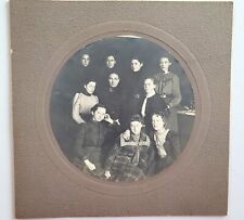 Vintage Cabinet Card 10 Somber Looking Young Ladies 1900 Seattle 8 1/4 x 8 1/4