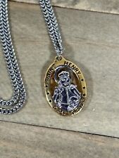 St. Henry Medal Necklace Silver/Gold Patron Childless/Handicapped, Confirmation picture