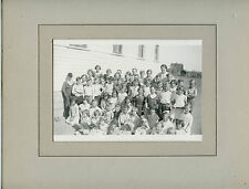 Antique Matted Photo-Group-School Children Outside-Teacher-Names-ID-Bangor No 3 picture