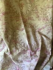 Sublime Antique French Lg. Floral Roses Cotton Curtain ~ Rose Pink Lavender Sage picture