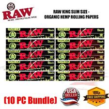 10 Packs Raw Black Organic King Size Slim Natural Unrefined Rolling Papers picture