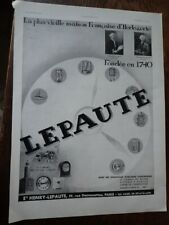 watchmaking Ets HENRY LEPAUTE founded in 1740 paper advertising ILLUSTRATION 1933 picture
