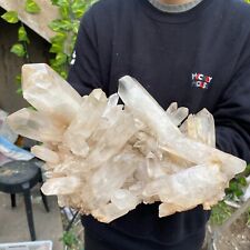 13.7LB Natural Clear White Quartz Crystal Cluster Rough Specimen Healing Stone picture