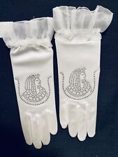  Mason DOI Ladies Auxiliary OES Eastern Star Satin gloves with rhinestone picture