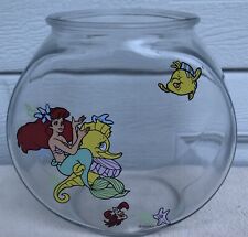 Disney's Little Mermaid 5.5” Fishbowl Flounder Sebastian Ariel Glass Fish Bowl picture