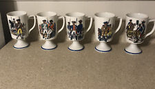 Revolutionary War Mug Set Vintage Fred Roberts American Soldiers History Mugs picture