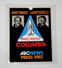 Space Shuttle Columbia 1982 ABC News Press Pass Ken Mattingly Henry Hartsfield picture