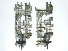 Pair of 1960s Burwood Plastic Brutalist Wall Hanging Candle Holders - DAMAGED picture