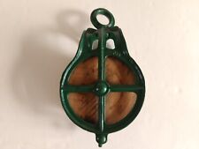 Antique/Vintage Refurbished Cast Iron & Wood P13 Barn Pulley #10 picture