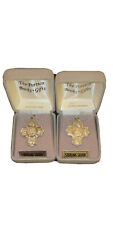 (2) 925 Sterling Silver Scapular & Apostle Cross Catholic Medal Necklaces 1”x1” picture