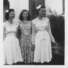 4M Photograph Women Group Portrait 3 Friends Dresses 1940 picture
