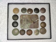 Lot of 15 World War 1-era excavated Russian buttons and buckle from 1890's-1918  picture
