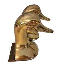 Vintage Mid Century Modern Gold Mallard Duck Bookends picture