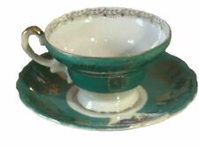 Vintage Forest Green Tea Cup And Saucer From Japan  picture