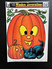 Halloween Window Wall Decoration Jack O Lantern Cat Vintage Color Clings picture