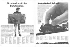 1968 Revell Model Railroad Set TWO PAGE Vintage Print Ad Wabash Christmas Gift picture