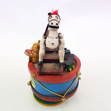 Vintage 1979 Enesco Music Box Toyland Song Rocking Horse Teddy Bear Drum Train picture