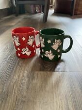 2 WAECHTERSBACH Christmas Angel Coffee Mugs Cups Germany 12 Oz Ceramic Pair picture