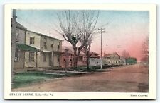 c1920 KULPSVILLE PA STREET SCENE HAND COLORED UNPOSTED POSTCARD P4111 picture