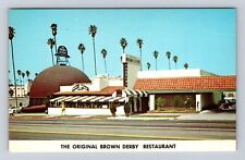 Los Angeles CA-California, Brown Derby Restaurant, Antique, Vintage Postcard picture