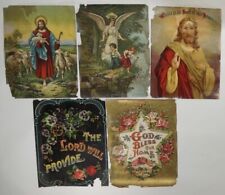 Lot of 5 Antique Catholic Religious Multi-Color Lithograph picture